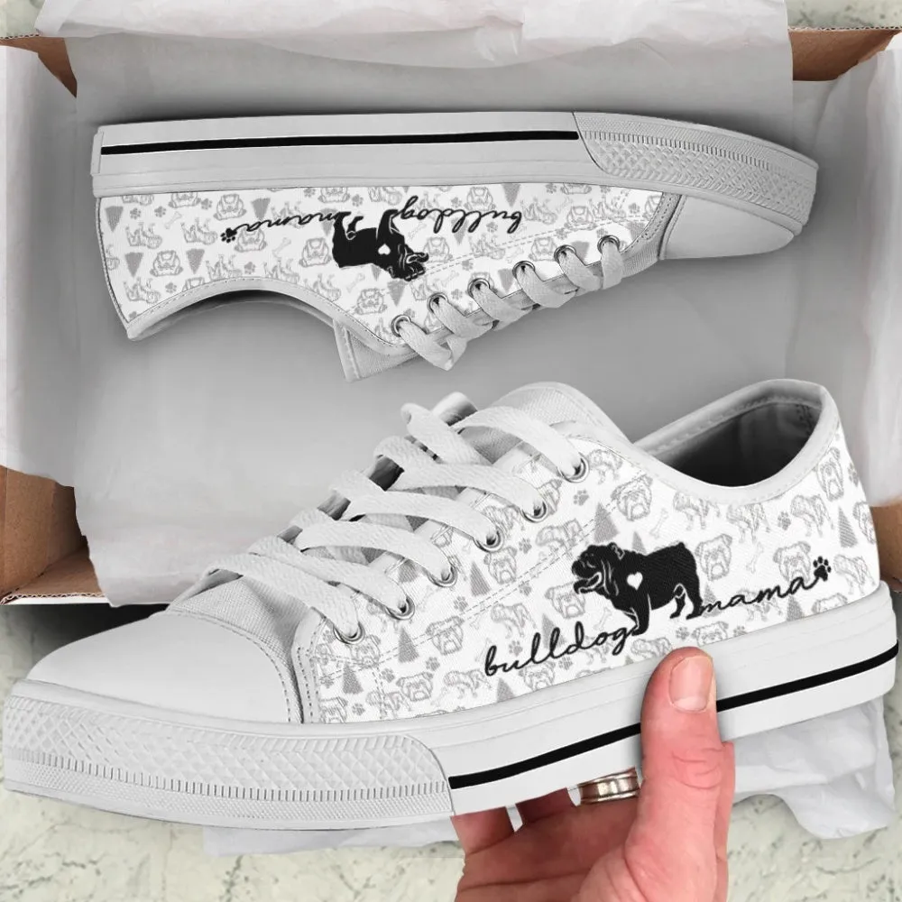 Stylish English Bulldog Low Top Shoes, Dog Printed Shoes, Canvas Shoes For Men, Women