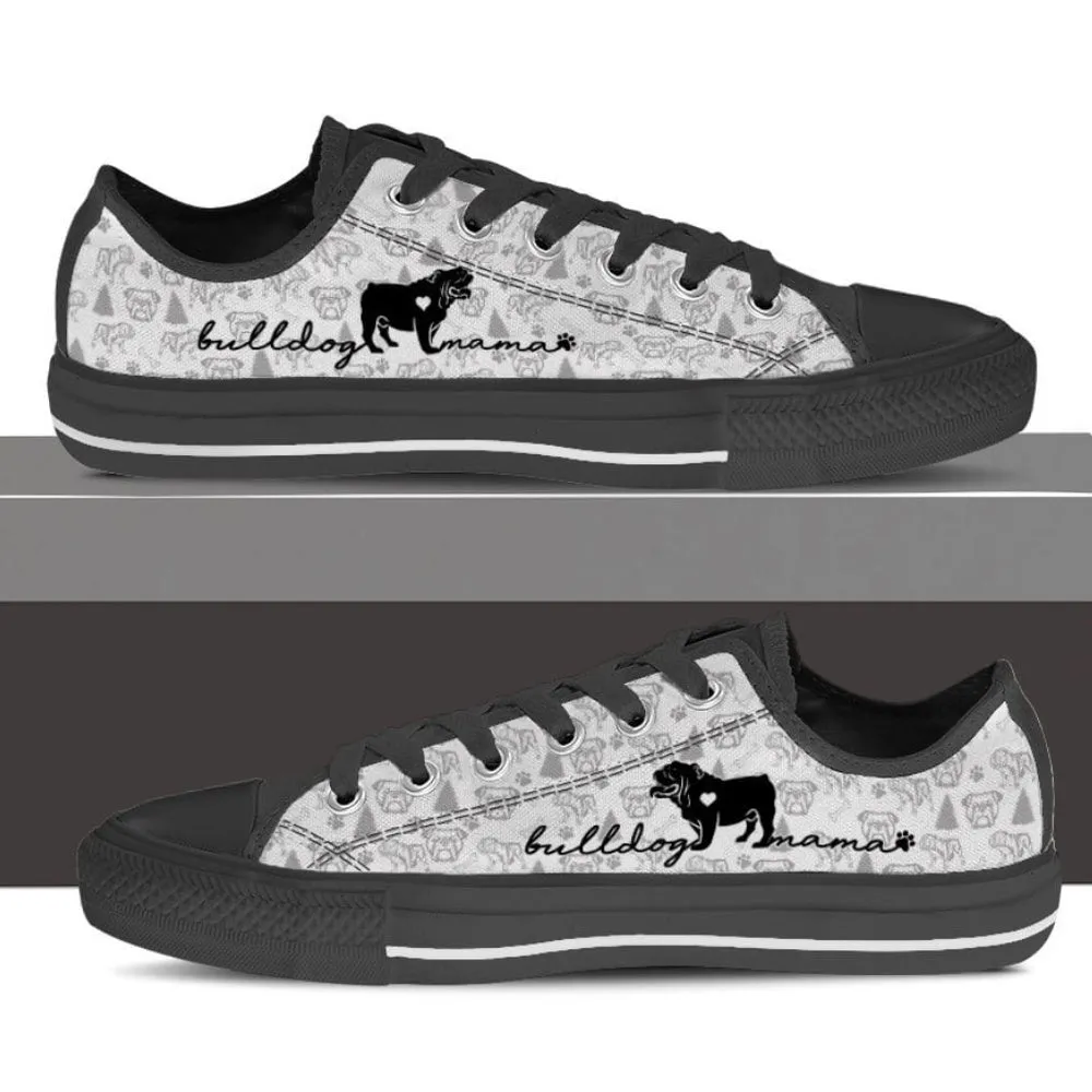 Stylish English Bulldog Low Top Shoes, Dog Printed Shoes, Canvas Shoes For Men, Women