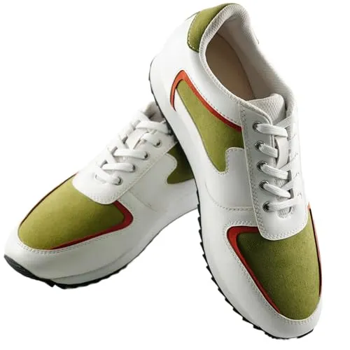 WELVIC Ketty White and Green Sport Shoes for Women (UK Size - 6)