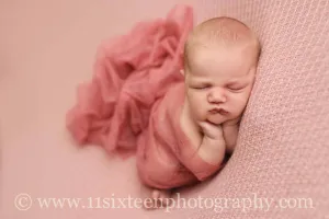 Whisper Knit Newborn Baby Wrap in Rose Pink