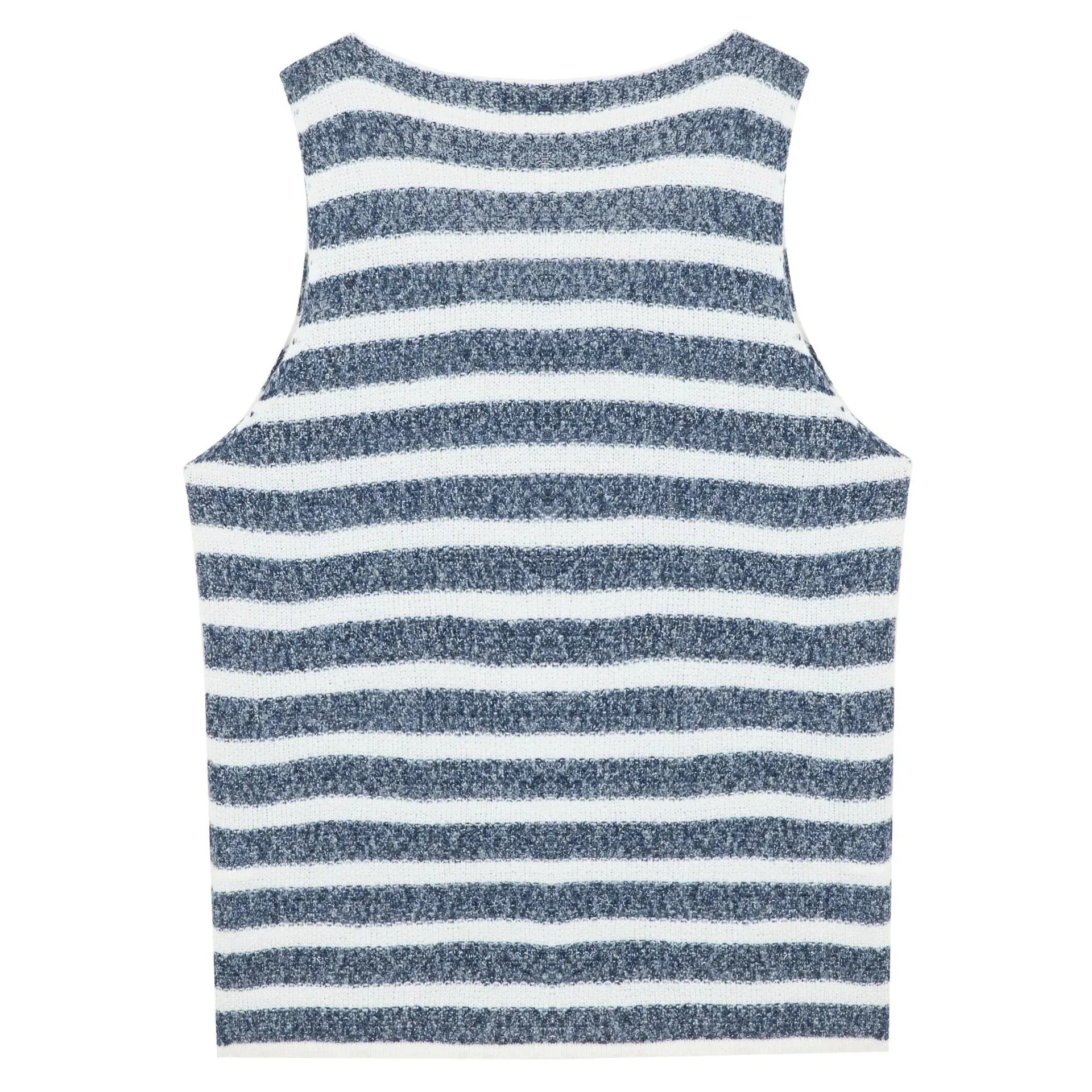 Wiaofellas  -  guys clothing style Summer Men's Striped Knitted Mesh Tank Tops Casual  Sleeveless Home Wear Sexy T-shirt for Men Breathable Quick Dry Knitwear