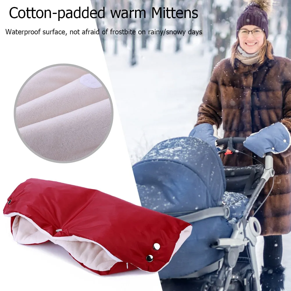 Winter Thick Warm Stroller Gloves Pushchair Hand Muff Waterproof Pram Accessory Mitten Mom Baby Buggy Clutch Cart Hand Gloves